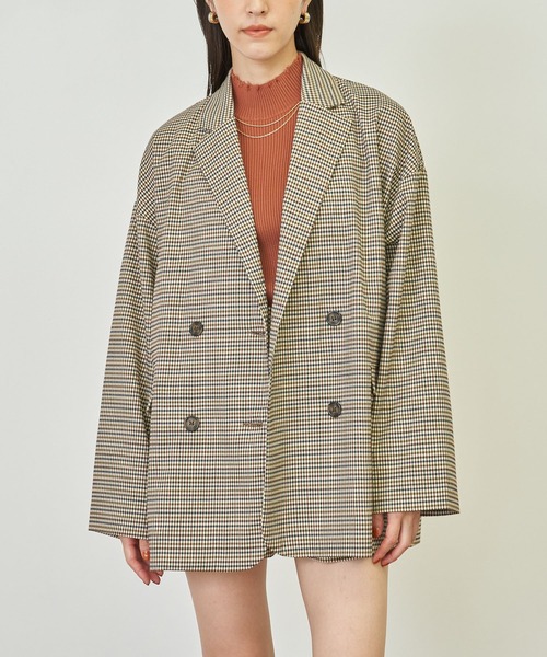 ANAP（アナップ）の「チェック柄テーラードジャケット【セットアップ