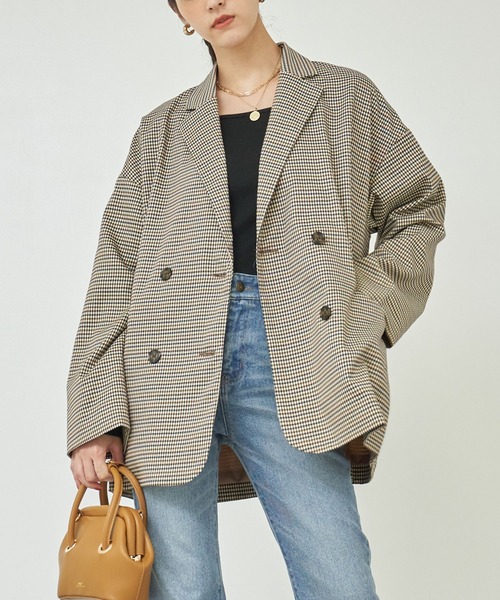 ANAP（アナップ）の「チェック柄テーラードジャケット【セットアップ