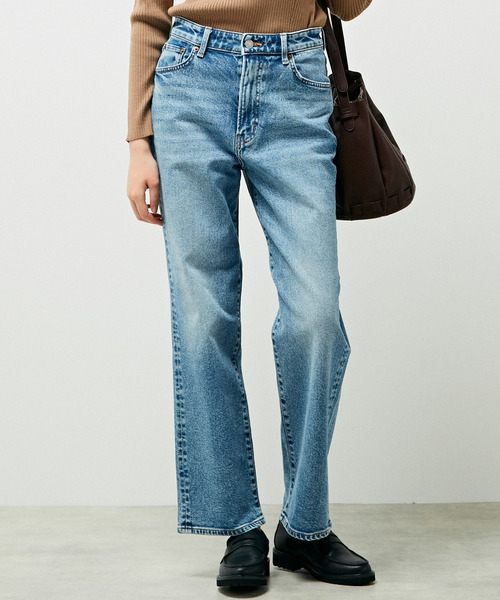 MELROSE claire（メルローズ クレール）の「【EDWIN essentials STRAIGHT】（デニムパンツ・レディース・ライトインディゴブルー/ブラック・1/2/3/4）」の4枚目の写真