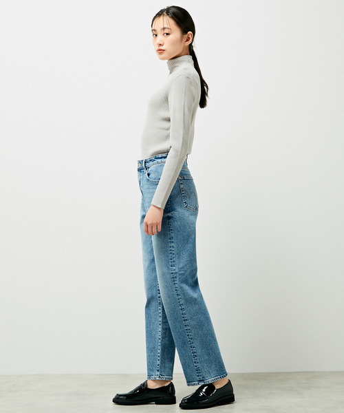 MELROSE claire（メルローズ クレール）の「【EDWIN essentials STRAIGHT】（デニムパンツ・レディース・ライトインディゴブルー/ブラック・1/2/3/4）」の7枚目の写真