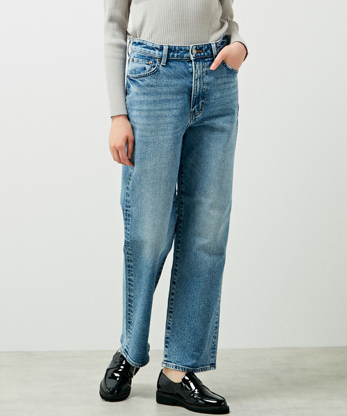 MELROSE claire（メルローズ クレール）の「【EDWIN essentials STRAIGHT】（デニムパンツ・レディース・ライトインディゴブルー/ブラック・1/2/3/4）」の8枚目の写真