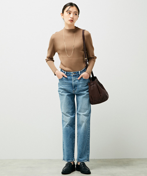 MELROSE claire（メルローズ クレール）の「【EDWIN essentials STRAIGHT】（デニムパンツ・レディース・ライトインディゴブルー/ブラック・1/2/3/4）」の14枚目の写真