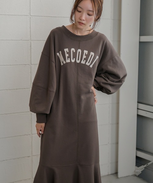 Bab（バブ）の「【低身長向けサイズあり】袖ボリューム前後2WAYマーメイドスウェットワンピース（ワンピース・レディース・チャコールグレー/杢グレー/サックスブルー/ブラック/モカ・S/M）」の8枚目の写真