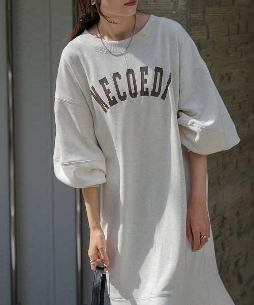 Bab（バブ）の「【低身長向けサイズあり】袖ボリューム前後2WAYマーメイドスウェットワンピース（ワンピース・レディース・チャコールグレー/杢グレー/サックスブルー/ブラック/モカ・S/M）」の12枚目の写真