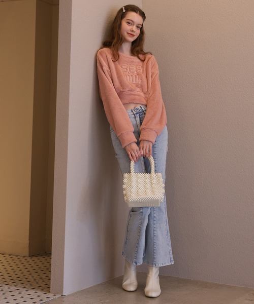 Seemi. byNICECLAUP（ シーミーバイナイスクラップ）の「Seemi フェイクファートップス（スウェット・レディース・ライトピンク/オフホワイト/ピンク・FREE）」の13枚目の写真