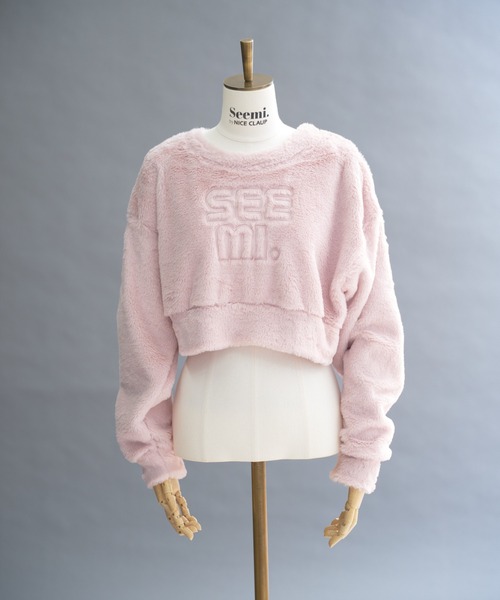 Seemi. byNICECLAUP（ シーミーバイナイスクラップ）の「Seemi フェイクファートップス（スウェット・レディース・ライトピンク/オフホワイト/ピンク・FREE）」の21枚目の写真
