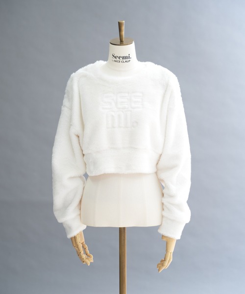 Seemi. byNICECLAUP（ シーミーバイナイスクラップ）の「Seemi フェイクファートップス（スウェット・レディース・ライトピンク/オフホワイト/ピンク・FREE）」の22枚目の写真