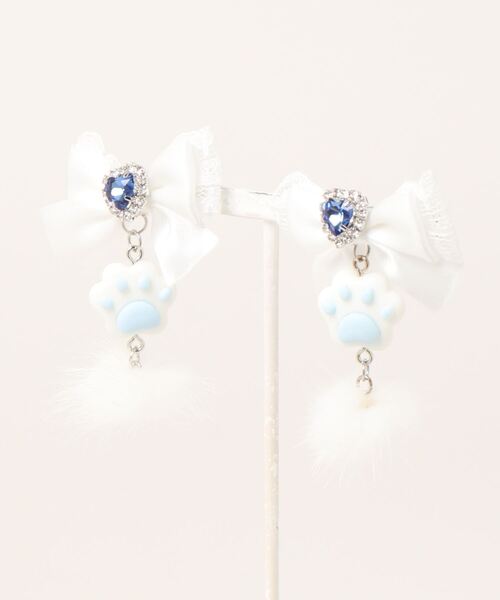 Ank Rouge（アンクルージュ）の「肉球リボンピアス（ピアス（両耳用）・レディース・ブラック/ホワイト/ピンク/ブルー・FREE）」の9枚目の写真