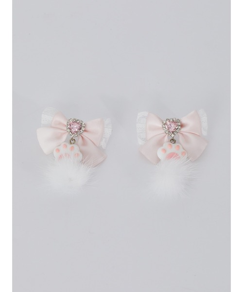 Ank Rouge（アンクルージュ）の「肉球リボンピアス（ピアス（両耳用）・レディース・ブラック/ホワイト/ピンク/ブルー・FREE）」の17枚目の写真