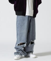 WHITELAND | WHITELAND/ホワイトランド/DAMEGE WIDE DENIM/ダメージワイドデニムパンツ(デニムパンツ)