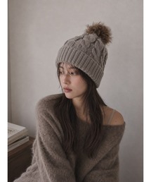 HIKA】耳当て付きモヘア風ニットCAP（ニットキャップ/ビーニー）｜HIKA