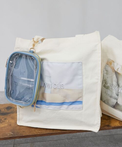 MAJESTIC LEGON（マジェスティックレゴン）の「推し活ポーチ付きトート（トートバッグ・レディース・ベージュ/イエロー/レッド/ブラック/ブルー・FREE）」の3枚目の写真