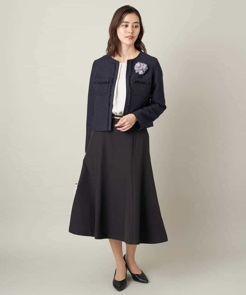 a.v.v（アーヴェヴェ）の「【洗える/イージーケア】ダブルクロスマーメイドスカート（スーツスカート・レディース・ネイビー/ブラック/ライトグレー・36/38/40/42/34）」の11枚目の写真