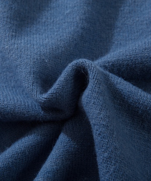 HOOK(フック)の「HOOK -original- ワッペン刺繍ボーダーリブレーシング風ダブルジップカーディガン ドライバーズニット(カーディガン/ボレロ・メンズ・ブラック/ブルー・M/L/XL)」の17枚目の写真