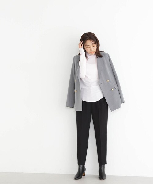 NATURAL BEAUTY BASIC(ナチュラルビューティーベーシック)の「◇ダブルブレストボクシージャケット(テーラードジャケット・レディース・ネイビー/グレー・SMALL/MEDIUM)」の9枚目の写真