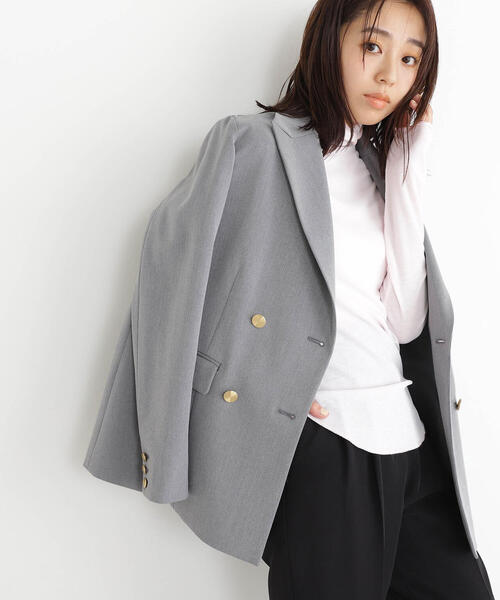 NATURAL BEAUTY BASIC(ナチュラルビューティーベーシック)の「◇ダブルブレストボクシージャケット(テーラードジャケット・レディース・ネイビー/グレー・SMALL/MEDIUM)」の10枚目の写真
