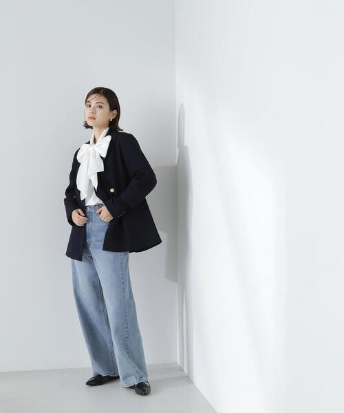 NATURAL BEAUTY BASIC(ナチュラルビューティーベーシック)の「◇ダブルブレストボクシージャケット(テーラードジャケット・レディース・ネイビー/グレー・SMALL/MEDIUM)」の14枚目の写真