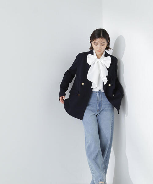 NATURAL BEAUTY BASIC(ナチュラルビューティーベーシック)の「◇ダブルブレストボクシージャケット(テーラードジャケット・レディース・ネイビー/グレー・SMALL/MEDIUM)」の16枚目の写真