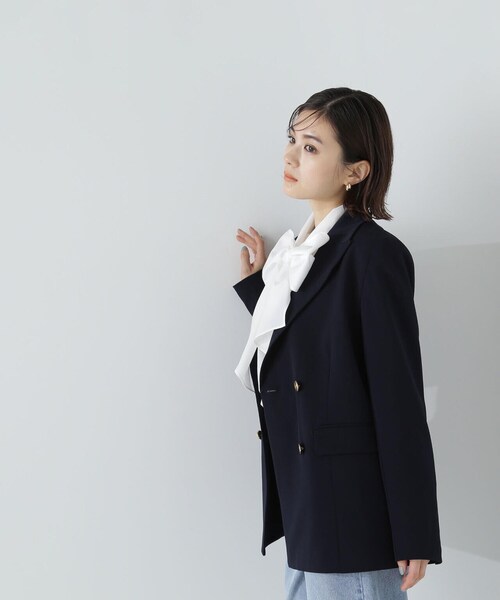 NATURAL BEAUTY BASIC(ナチュラルビューティーベーシック)の「◇ダブルブレストボクシージャケット(テーラードジャケット・レディース・ネイビー/グレー・SMALL/MEDIUM)」の20枚目の写真