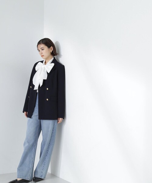 NATURAL BEAUTY BASIC(ナチュラルビューティーベーシック)の「◇ダブルブレストボクシージャケット(テーラードジャケット・レディース・ネイビー/グレー・SMALL/MEDIUM)」の21枚目の写真