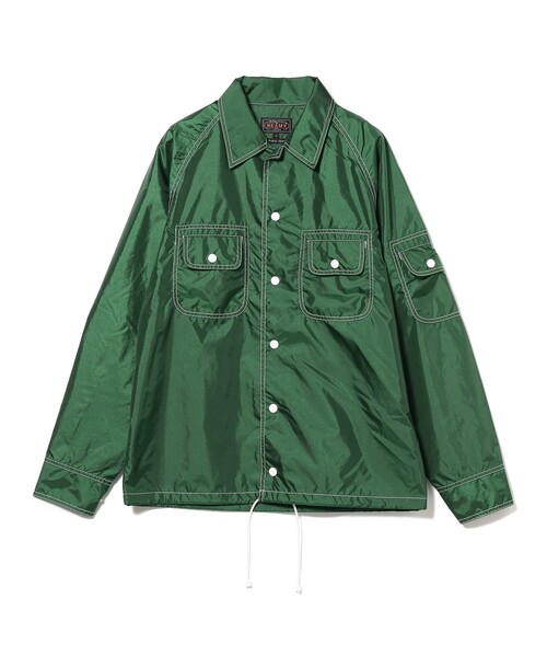 BEAMS PLUS(ビームスプラス)の「BEAMS PLUS / ブライト ナイロン スポーツ シャツ ジャケット(ブルゾン・メンズ・シルバー/グリーン・L/M/S/XL)」の17枚目の写真