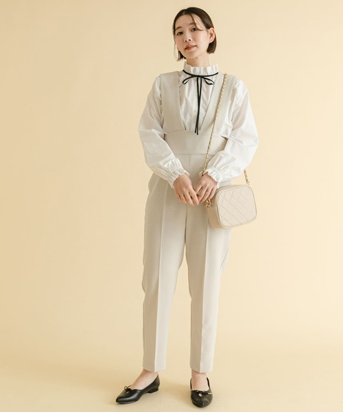 F by ROSSO（エフバイロッソ）の「F by ROSSO　ハイウエストサロペットパンツ（サロペット/オーバーオール・レディース・ブラック/ベージュ系その他・38/36）」の16枚目の写真