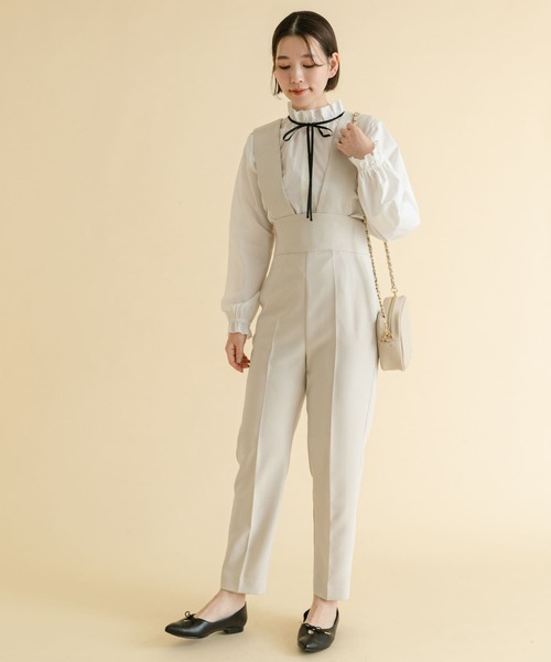 F by ROSSO（エフバイロッソ）の「F by ROSSO　ハイウエストサロペットパンツ（サロペット/オーバーオール・レディース・ブラック/ベージュ系その他・38/36）」の17枚目の写真