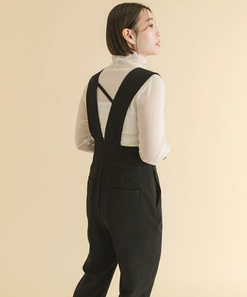 F by ROSSO（エフバイロッソ）の「F by ROSSO　ハイウエストサロペットパンツ（サロペット/オーバーオール・レディース・ブラック/ベージュ系その他・38/36）」の4枚目の写真