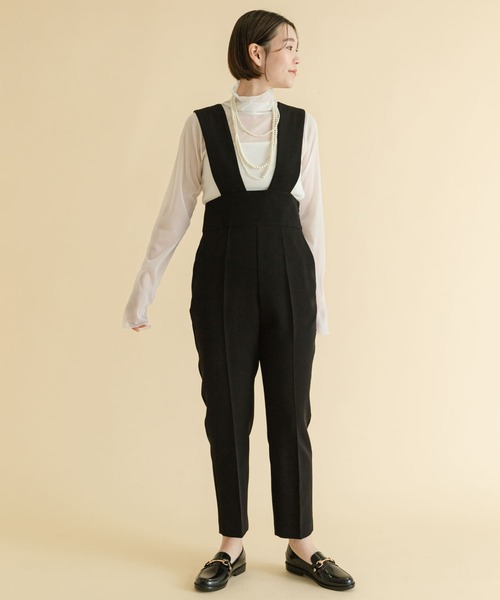 F by ROSSO（エフバイロッソ）の「F by ROSSO　ハイウエストサロペットパンツ（サロペット/オーバーオール・レディース・ブラック/ベージュ系その他・38/36）」の5枚目の写真