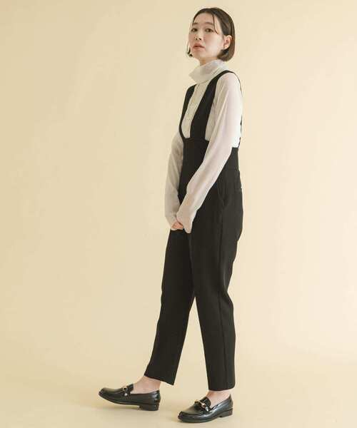 F by ROSSO（エフバイロッソ）の「F by ROSSO　ハイウエストサロペットパンツ（サロペット/オーバーオール・レディース・ブラック/ベージュ系その他・38/36）」の6枚目の写真