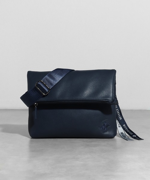 【セール】【Beverly Hills Polo Club/ビバリーヒルズポロクラブ】ポニーロゴ刺繍 シンセティックレザー ショルダーバッグ（ショルダーバッグ）｜BEVERLY HILLS POLO CLUB（ビバリーヒルズポロクラブ）