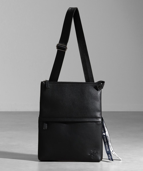 【セール】【Beverly Hills Polo Club/ビバリーヒルズポロクラブ】ポニーロゴ刺繍 シンセティックレザー ショルダーバッグ（ショルダーバッグ）｜BEVERLY HILLS POLO CLUB（ビバリーヒルズポロクラブ）