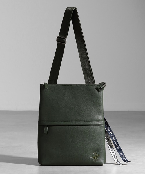 【セール】【Beverly Hills Polo Club/ビバリーヒルズポロクラブ】ポニーロゴ刺繍 シンセティックレザー ショルダーバッグ（ショルダーバッグ）｜BEVERLY HILLS POLO CLUB（ビバリーヒルズポロクラブ）