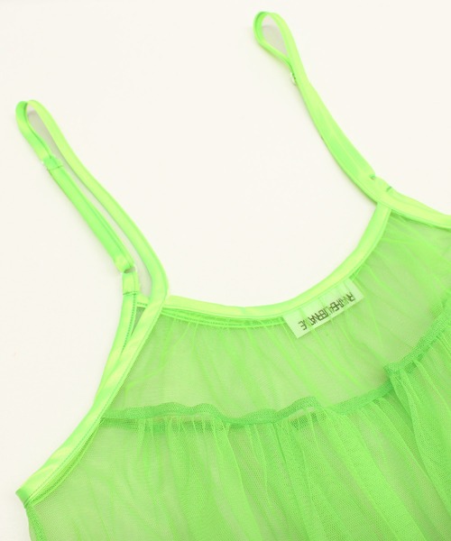 RNA（アールエヌエー）の「B2806 チュールメッシュキャミ（キャミソール・レディース・ライム/ホワイト/レオパード/ブラック/グレー/チェック/パープル・MEDIUM/LARGE）」の18枚目の写真