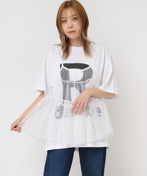 RNA（アールエヌエー）の「B2806 チュールメッシュキャミ（キャミソール・レディース・ライム/ホワイト/レオパード/ブラック/グレー/チェック/パープル・MEDIUM/LARGE）」の21枚目の写真