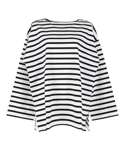 coca(coca)(コカ)の「ボーダースリットTシャツ(Tシャツ/カットソー・レディース・ブルー/ブラック・M/L)」の14枚目の写真