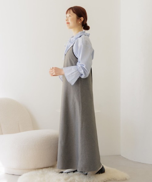 flower(フラワー)の「パイピングフレアワンピース(ワンピース・レディース・ベージュ/グレー・FREE)」の19枚目の写真