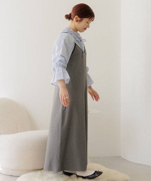 flower(フラワー)の「パイピングフレアワンピース(ワンピース・レディース・ベージュ/グレー・FREE)」の17枚目の写真