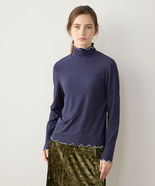 LE SOUK HOLIDAY(ルスークホリデー)の「メローハイネックプルオーバー(Tシャツ/カットソー・レディース・ネイビー/グリーン/ブラック/オフホワイト・M/L)」の6枚目の写真
