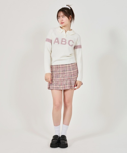 TINA:JOJUN(ティーナジョジュン)の「ファンシー ツイードミニスカート TINA:JOJUN(スカート・レディース・ネイビー/ピンク・S/M)」の6枚目の写真
