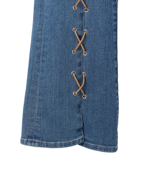 DURAS（デュラス）の「Lace-up flare pants（デニムパンツ・レディース・インディゴブルー/ライトインディゴブルー・S/M）」の7枚目の写真