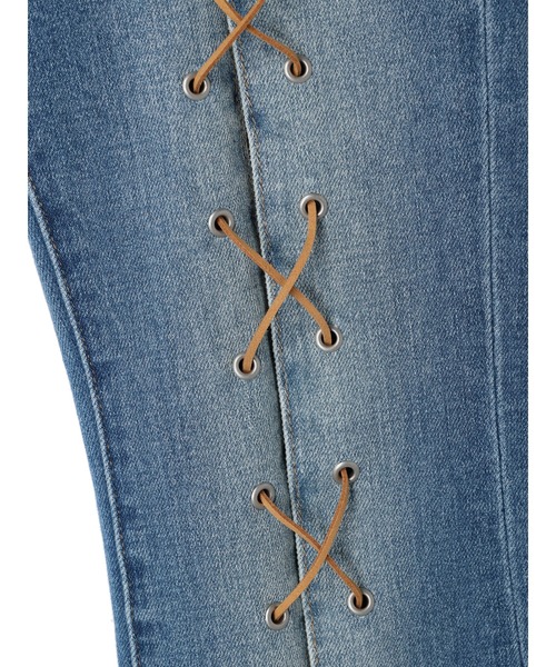 DURAS（デュラス）の「Lace-up flare pants（デニムパンツ・レディース・インディゴブルー/ライトインディゴブルー・S/M）」の8枚目の写真