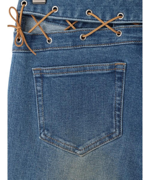 DURAS（デュラス）の「Lace-up flare pants（デニムパンツ・レディース・インディゴブルー/ライトインディゴブルー・S/M）」の10枚目の写真