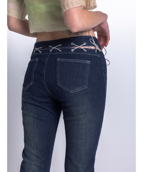 DURAS（デュラス）の「Lace-up flare pants（デニムパンツ・レディース・インディゴブルー/ライトインディゴブルー・S/M）」の17枚目の写真
