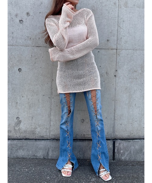 DURAS（デュラス）の「Lace-up flare pants（デニムパンツ・レディース・インディゴブルー/ライトインディゴブルー・S/M）」の21枚目の写真