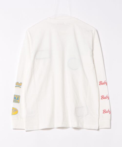 BABYDOLL(ベビードール)の「親子お揃い 袖メッセージ ロングTシャツ 9224A(Tシャツ/カットソー・レディース・チェリーピンク/オフホワイト・S/M/L/XL)」の3枚目の写真