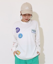 親子お揃い 袖メッセージ ロングTシャツ 9224A