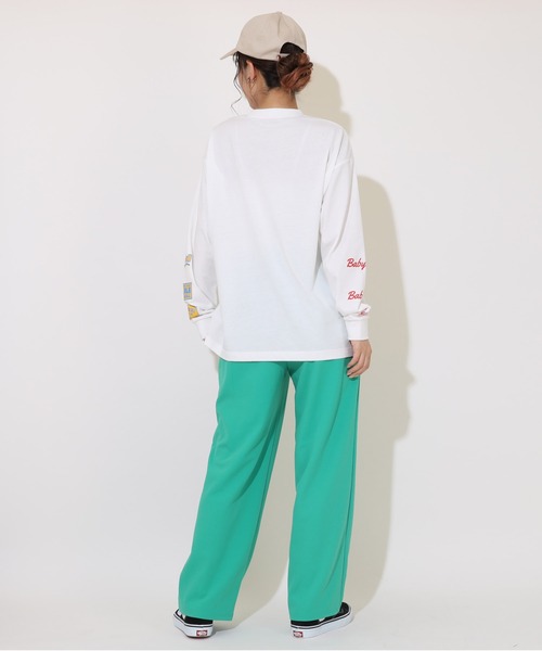 BABYDOLL(ベビードール)の「親子お揃い 袖メッセージ ロングTシャツ 9224A(Tシャツ/カットソー・レディース・チェリーピンク/オフホワイト・S/M/L/XL)」の8枚目の写真