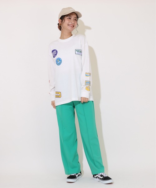 BABYDOLL(ベビードール)の「親子お揃い 袖メッセージ ロングTシャツ 9224A(Tシャツ/カットソー・レディース・チェリーピンク/オフホワイト・S/M/L/XL)」の9枚目の写真