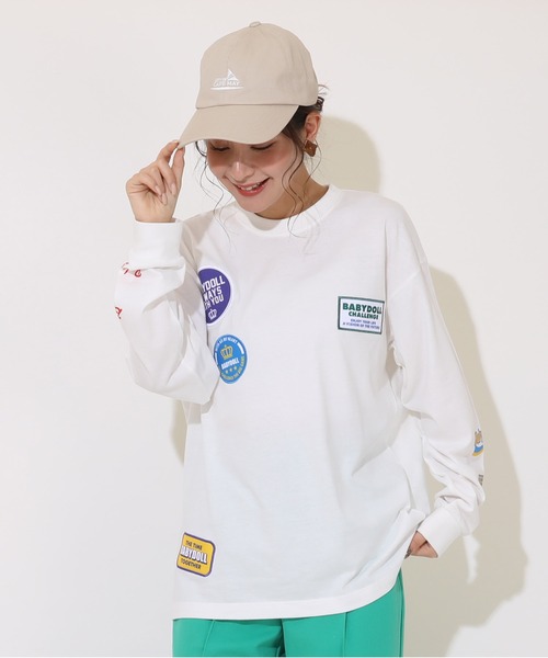 BABYDOLL(ベビードール)の「親子お揃い 袖メッセージ ロングTシャツ 9224A(Tシャツ/カットソー・レディース・チェリーピンク/オフホワイト・S/M/L/XL)」の10枚目の写真
